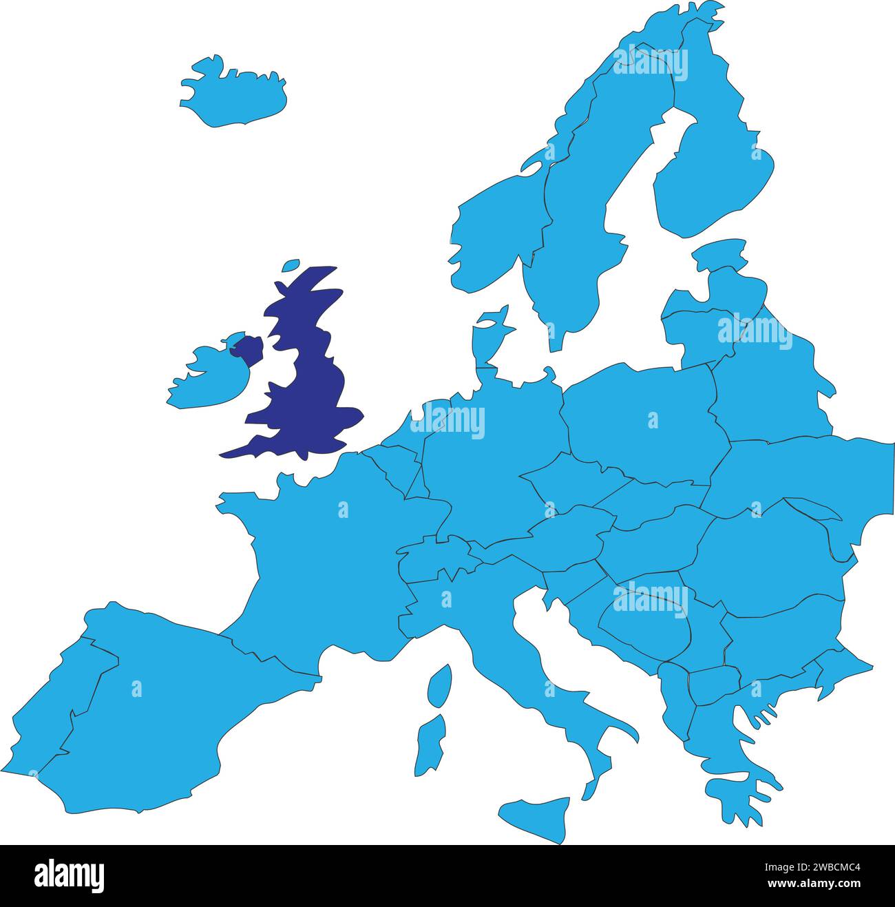 Mappa dell'ubicazione del REGNO UNITO DI GRAN BRETAGNA E IRLANDA DEL NORD, EUROPA Illustrazione Vettoriale