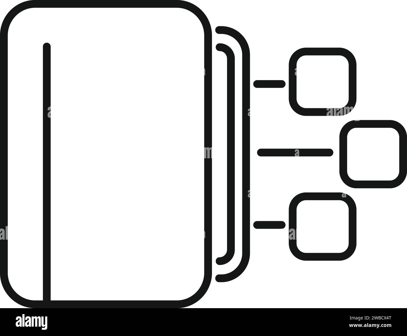 Icona di ricerca filtro cartella vettore di contorno. Download da casa. Digitale elettronico Illustrazione Vettoriale