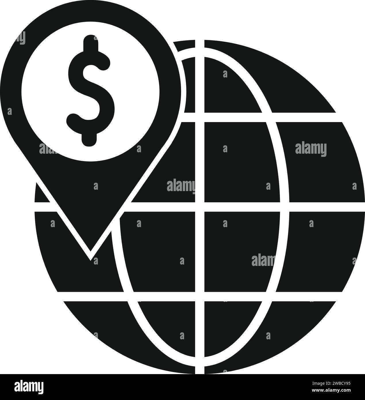 Icona del supporto finanziario globale Simple Vector. Economico sociale. Concessione di un prestito Illustrazione Vettoriale