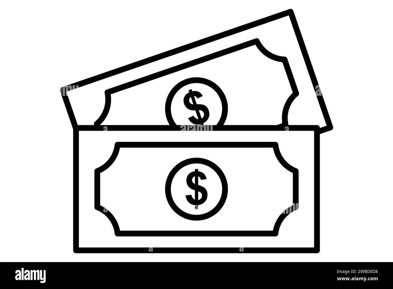 icona del denaro. icona relativa al business, finanziario. stile icona linea. illustrazione dell'elemento Illustrazione Vettoriale