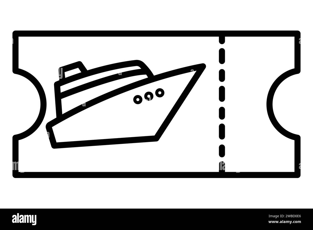 icona del biglietto della nave da crociera. icona relativa ai biglietti per i viaggi in crociera. stile icona linea. illustrazione dell'elemento Illustrazione Vettoriale