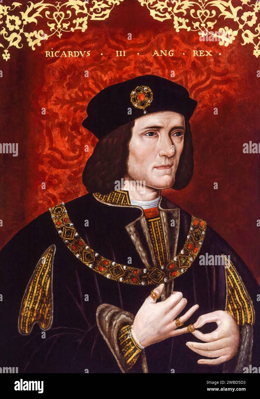 Re Riccardo III d'Inghilterra (1452-1485), ritratto dipinto ad olio su tavola di artista sconosciuto, 1575-1599 Foto Stock