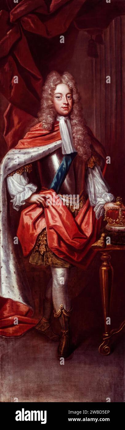 Giorgio II di Gran Bretagna (1683-1760), ritratto dipinto ad olio su tela dopo Sir Godfrey Kneller, 1716 Foto Stock