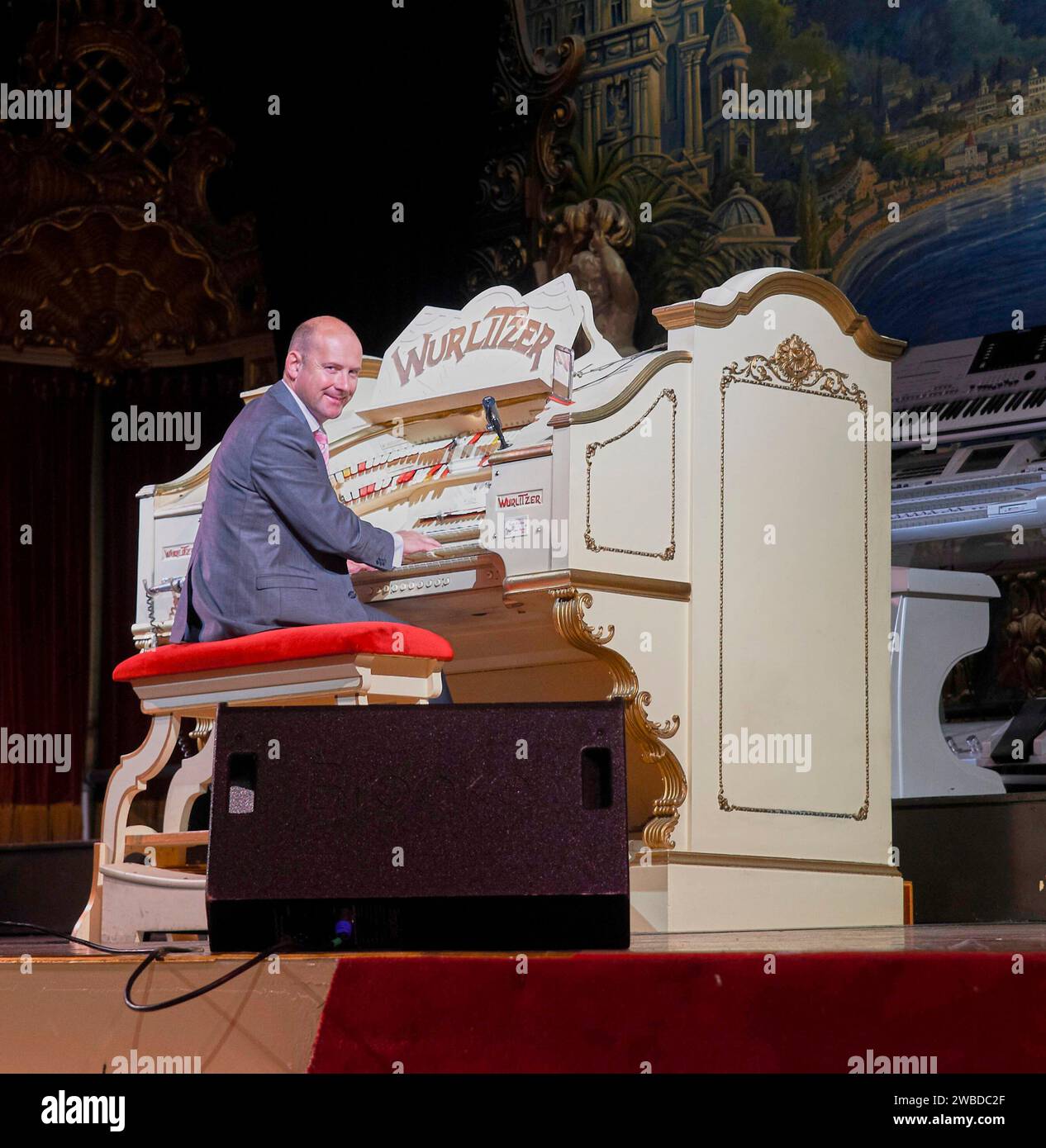 Il famoso Wurlitzer Organ al Blackpool Tower Ballroom, Blackpool, Inghilterra nord-occidentale, Regno Unito Foto Stock