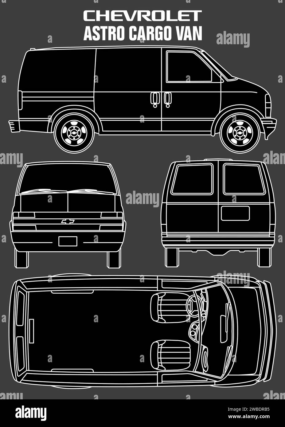 Modello di auto Chevrolet Astro Cargo Van del 2003 Illustrazione Vettoriale