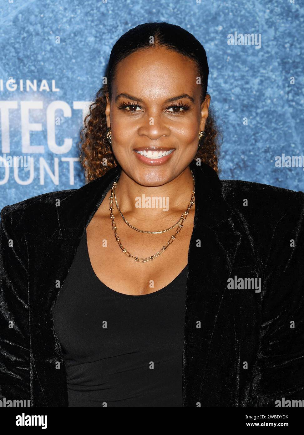 Los Angeles, California, USA. 9 gennaio 2024. Nefetari Spencer partecipa alla prima di Los Angeles della Warner Bros. "True Detective: Night Country" al Paramount Theatre il 9 gennaio 2024 a Los Angeles, California. Crediti: Jeffrey Mayer/JTM Photos/Media Punch/Alamy Live News Foto Stock