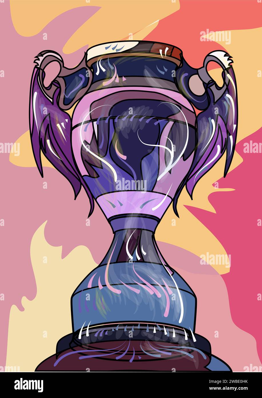 illustrazione astratta del vettore del trofeo champions league Illustrazione Vettoriale