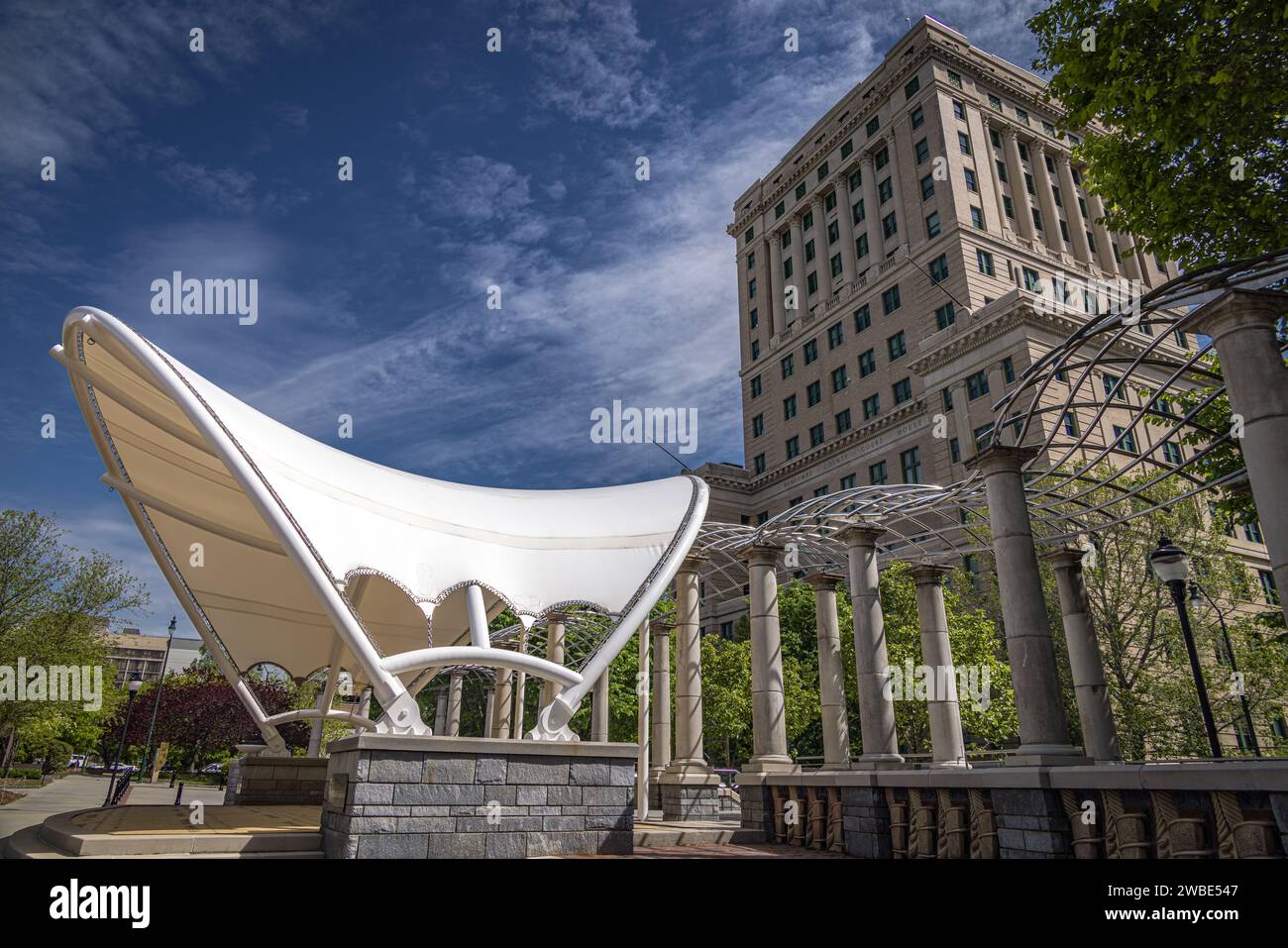 Bascom Lamar Lunsford Stage e Buncombe County Courthouse, Asheville, North Carolina, USA Foto Stock