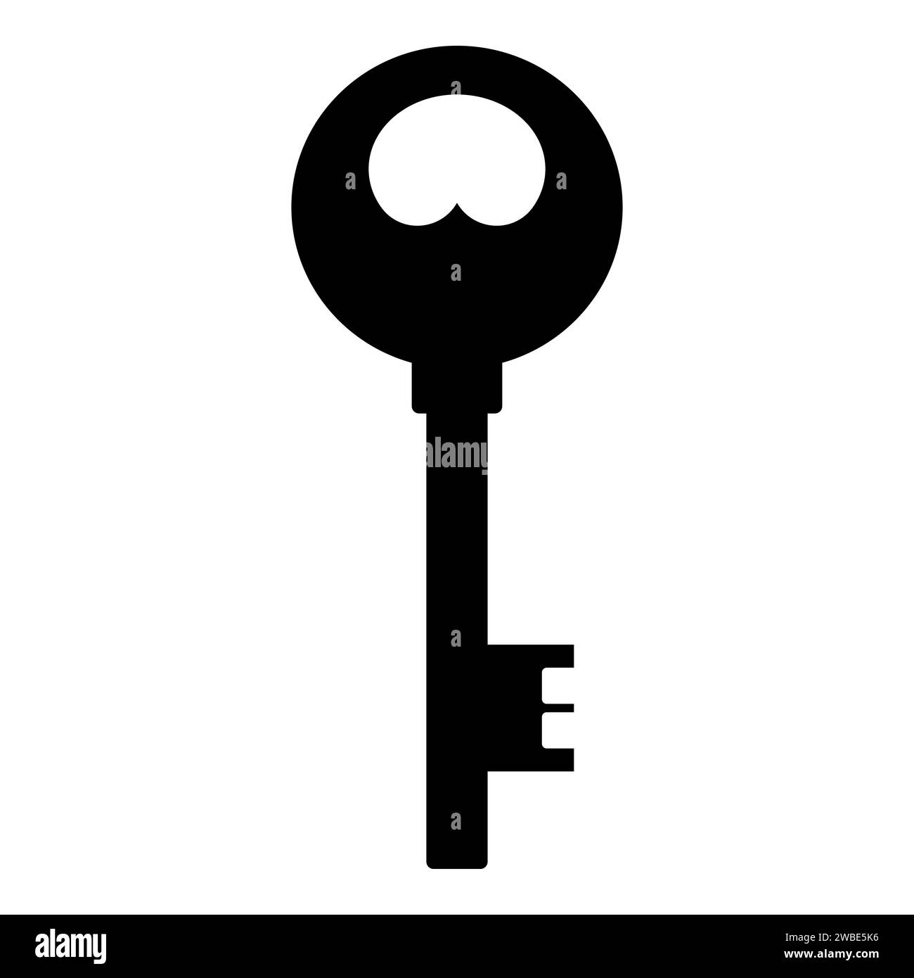 Vecchia chiave silhouette nera isolata su sfondo bianco. Illustrazione vettoriale per qualsiasi progetto Illustrazione Vettoriale