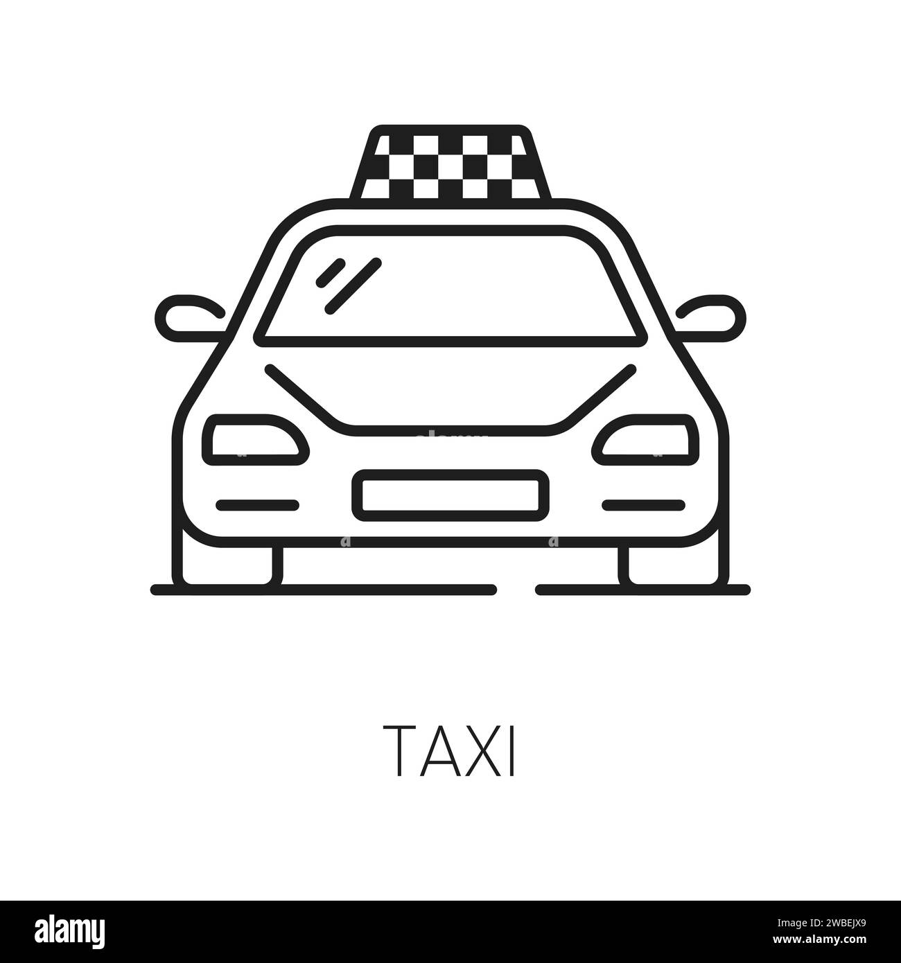 Trasporto per il servizio alberghiero, modello astratto di veicolo taxi. Cabina vettoriale per i passeggeri, consegna all'automobile di destinazione Illustrazione Vettoriale