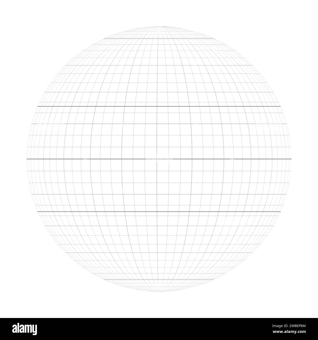 Terra pianeta globo griglia di meridiani e paralleli, o latitudine e longitudine. Equatore spesso segnato, Tropico del Capricorno, Tropico del cancro, Circolo polare Artico e Circolo Antartico. Illustrazione vettoriale Illustrazione Vettoriale