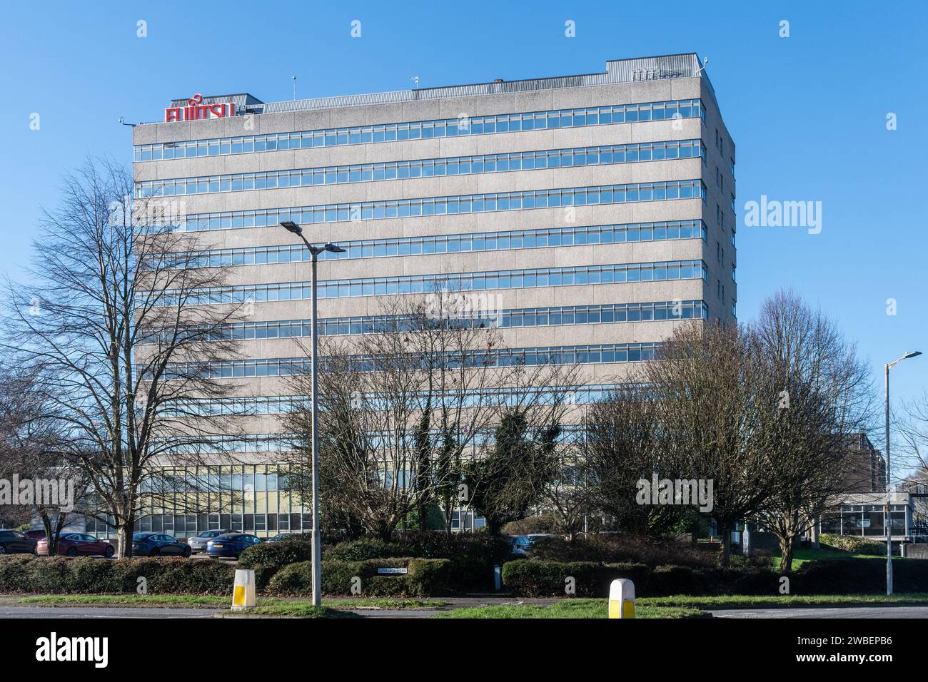 10 gennaio 2024. Sede centrale di Fujitsu UK a Bracknell, Inghilterra, Regno Unito. Fujitsu è la società di software giapponese responsabile della progettazione del software Horizon utilizzato negli uffici postali britannici, che attualmente è al centro dello scandalo delle poste britanniche. Questa settimana lo scandalo ha colpito i titoli dei giornali a causa di un dramma in quattro parti dell'ITV che documenta l'errore giudiziario che ha visto oltre 700 direttori delle filiali postali condannati per frode. Foto Stock