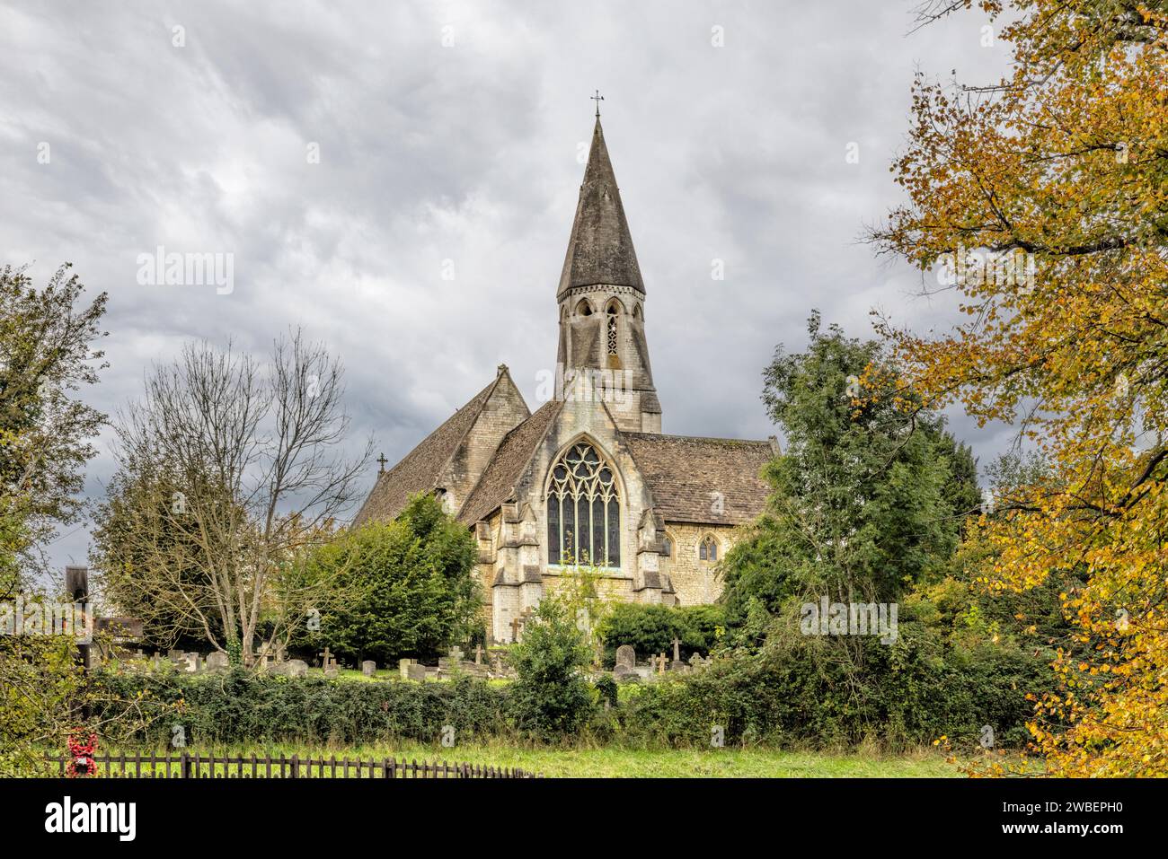 Chiesa dell'Annunciazione, Chiesa cattolica romana del XIX secolo, St Mary's Hill, Inchbrook, Stroud, Gloucestershire, Regno Unito Foto Stock