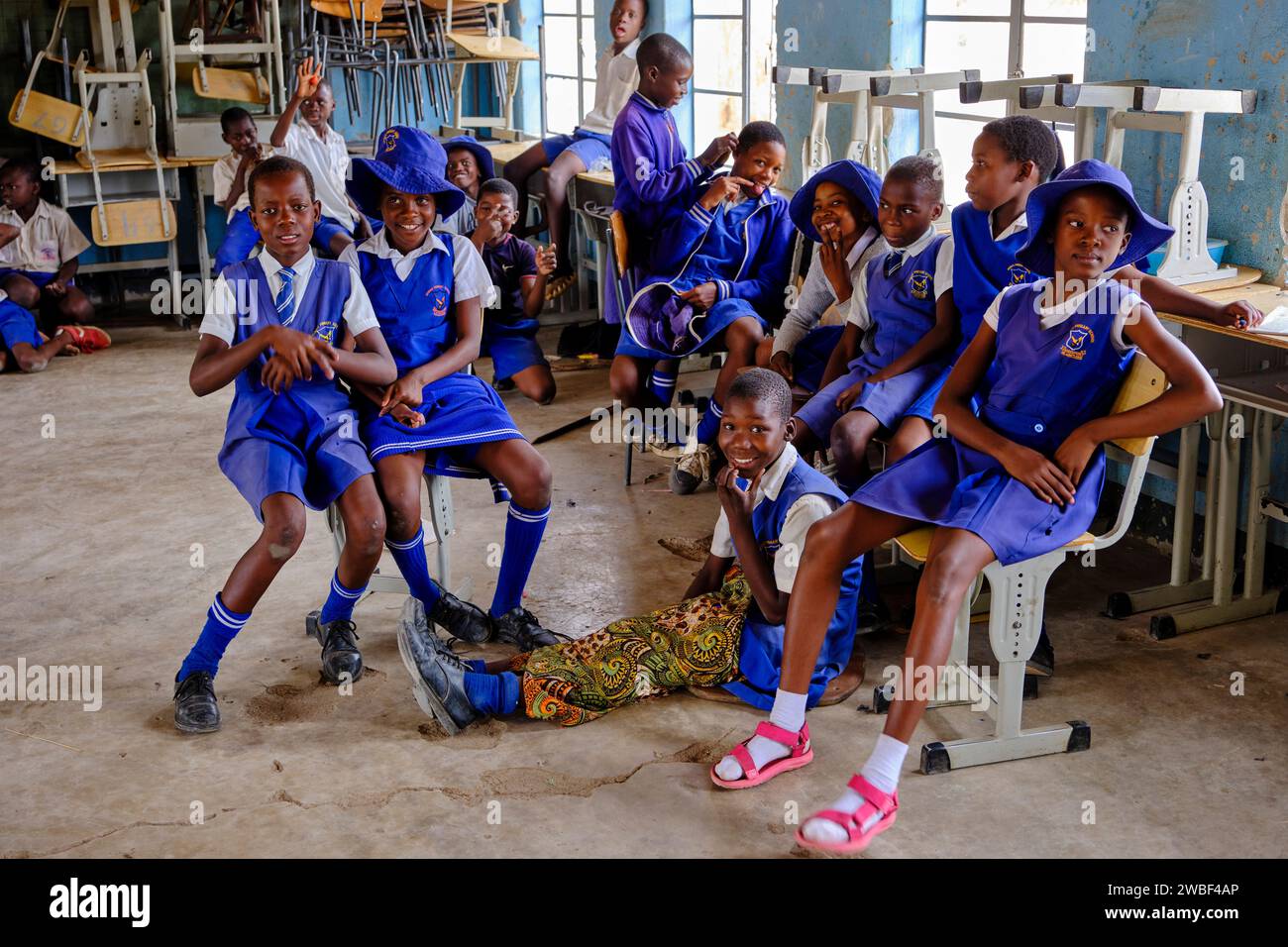 Zimbabwe, Matabeleland North, villaggio vicino Hwange, scuola elementare Foto Stock