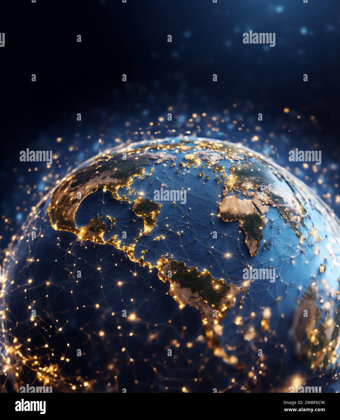 Connessione di rete globale. Social media su Internet. Modello di rete globale per viaggi per concetti di comunicazione o logistica. Foto Stock