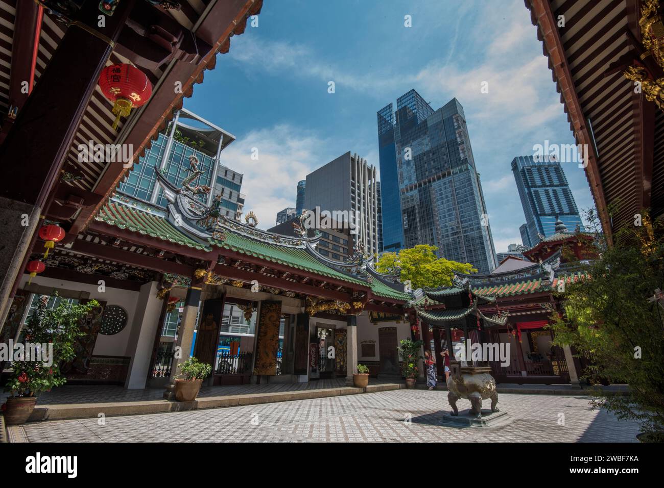 Singapore, Singapore - 21 settembre 2022: Il Tempio di Thian Hock Keng a Singapore, dedicato sia al Buddismo che al Taoismo. Foto Stock