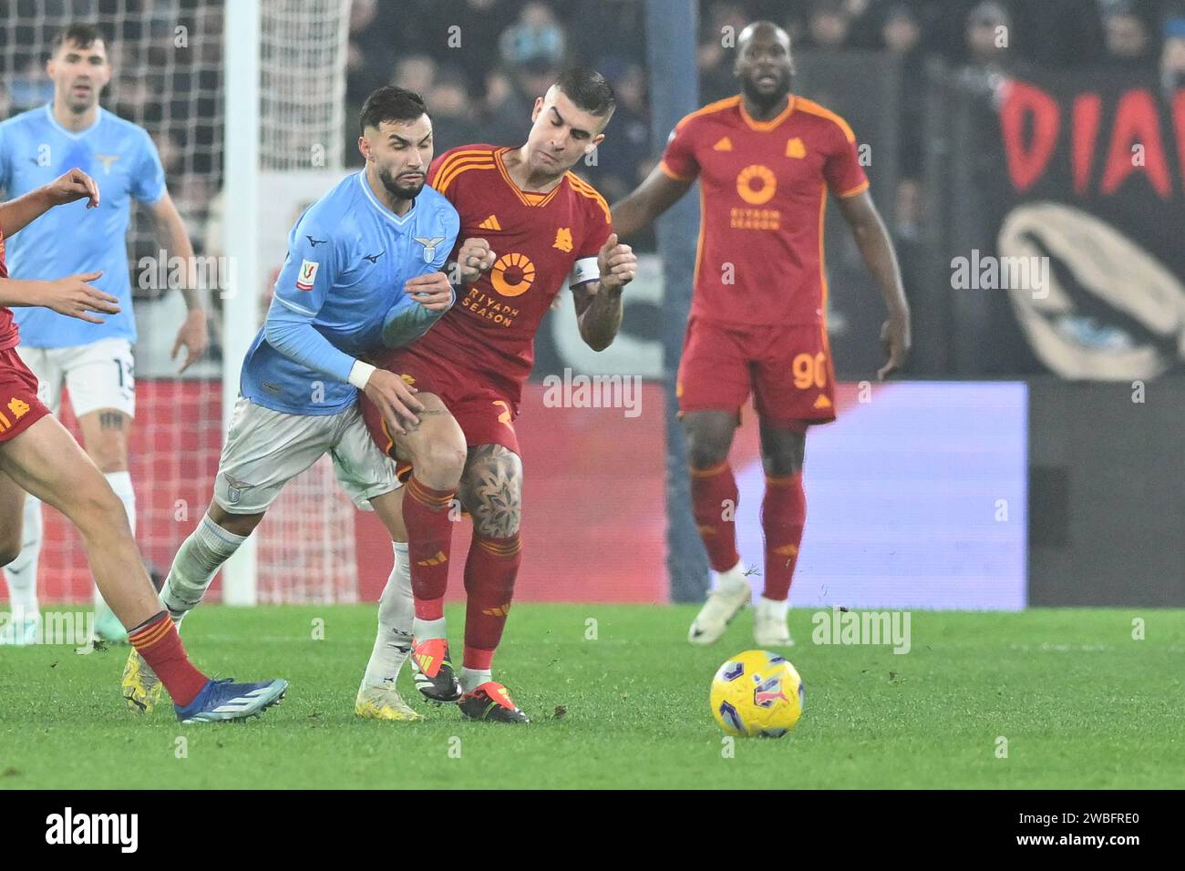 Roma, Italia, 10 gennaio ,2024 durante la partita di Coppa Italia - calcio tra SS Lazio vs AS Roma Credit:Agostino Gemito/ Alamy Live News Foto Stock