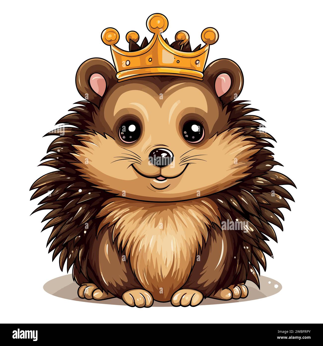 Hedgehog King su sfondo bianco Illustrazione Vettoriale
