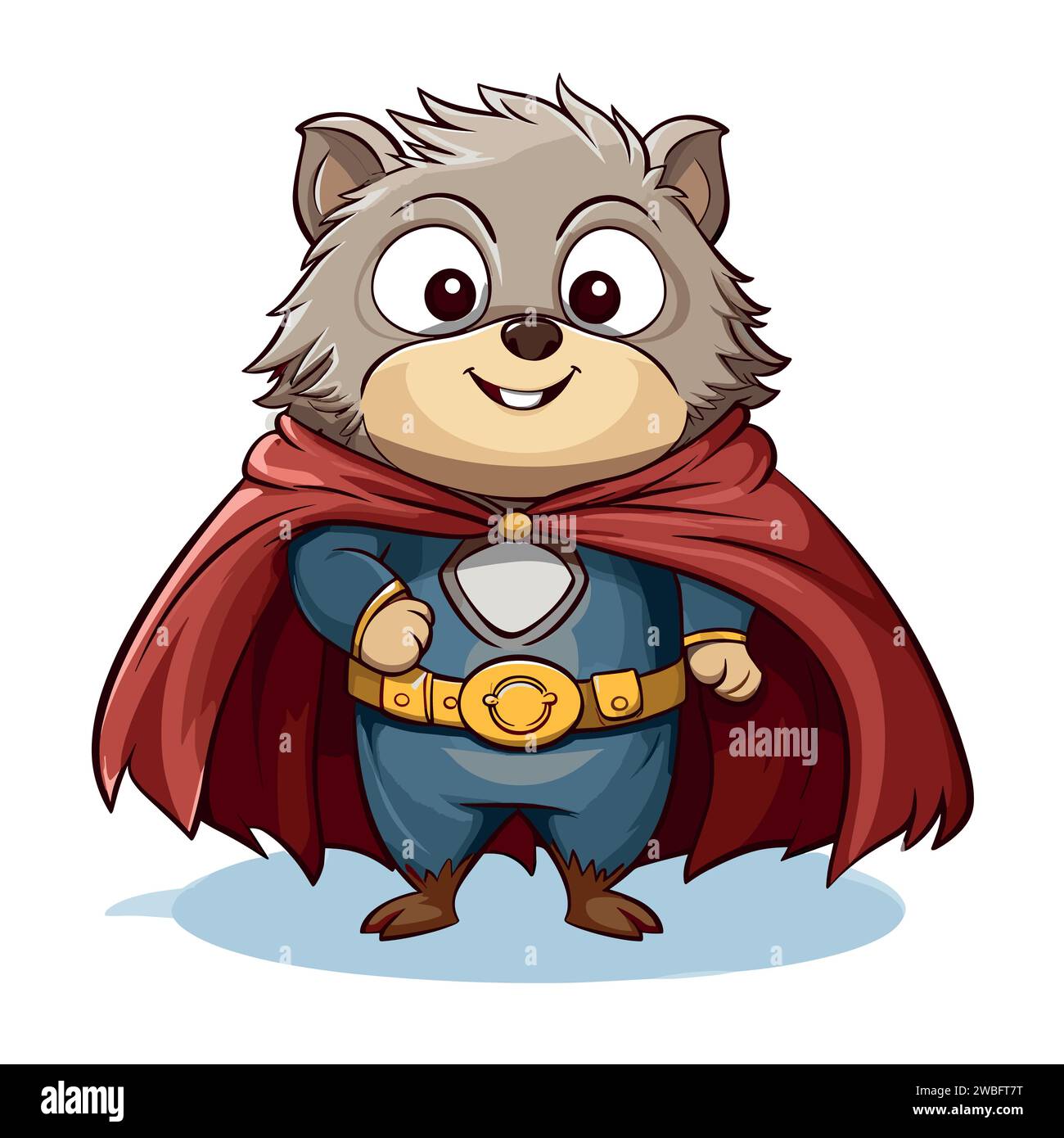 Costume di Hedgehog superman su sfondo bianco Illustrazione Vettoriale