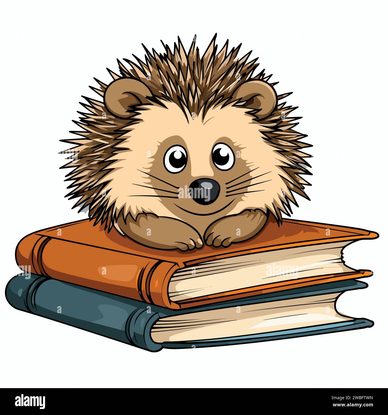 Libro di Hedgehog su sfondo bianco Illustrazione Vettoriale