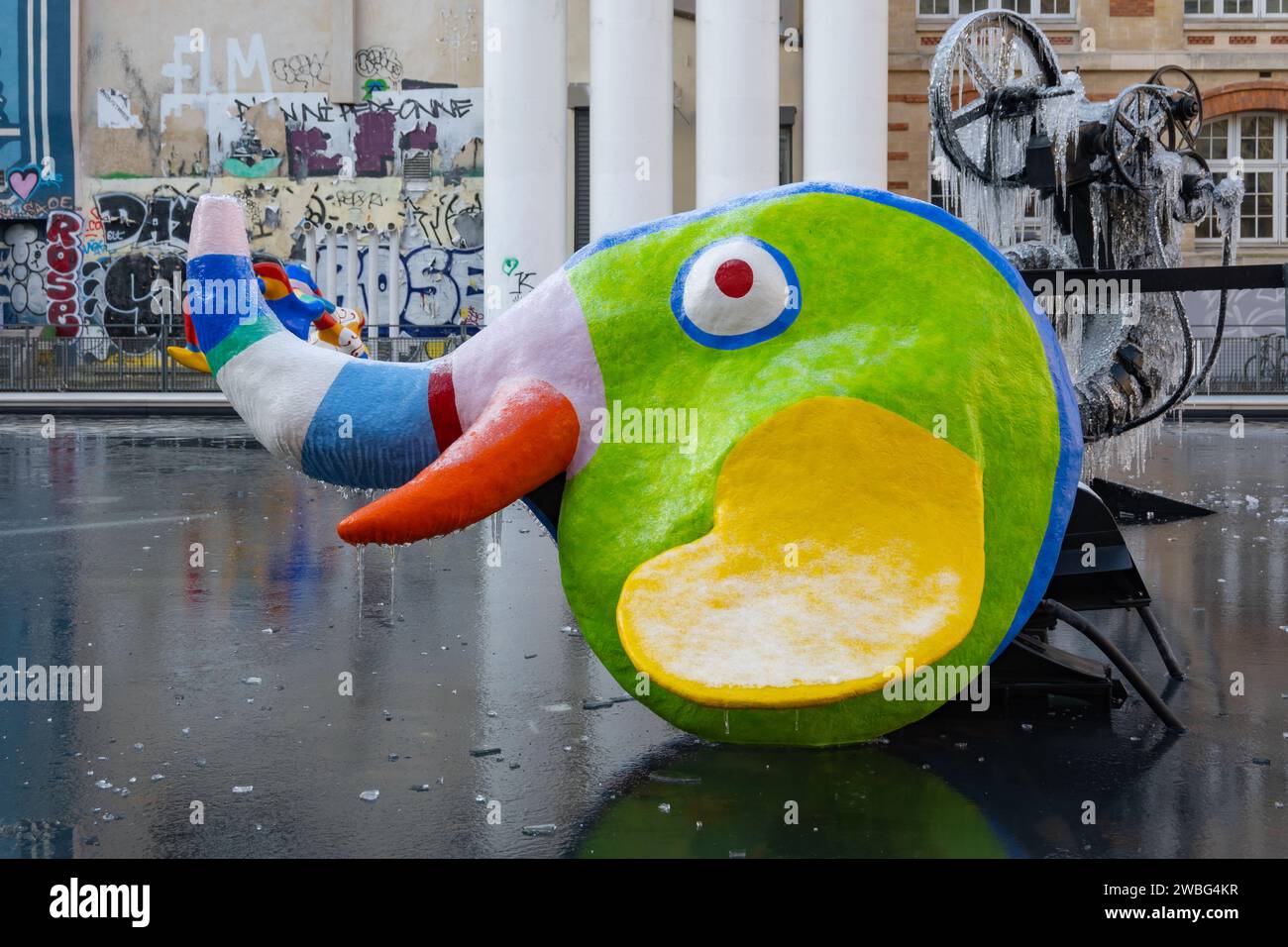 parigi, ile de france, la Fontana di Stravinsky (francese: La Fontaine Stravinsky), solo editoriale. Foto Stock