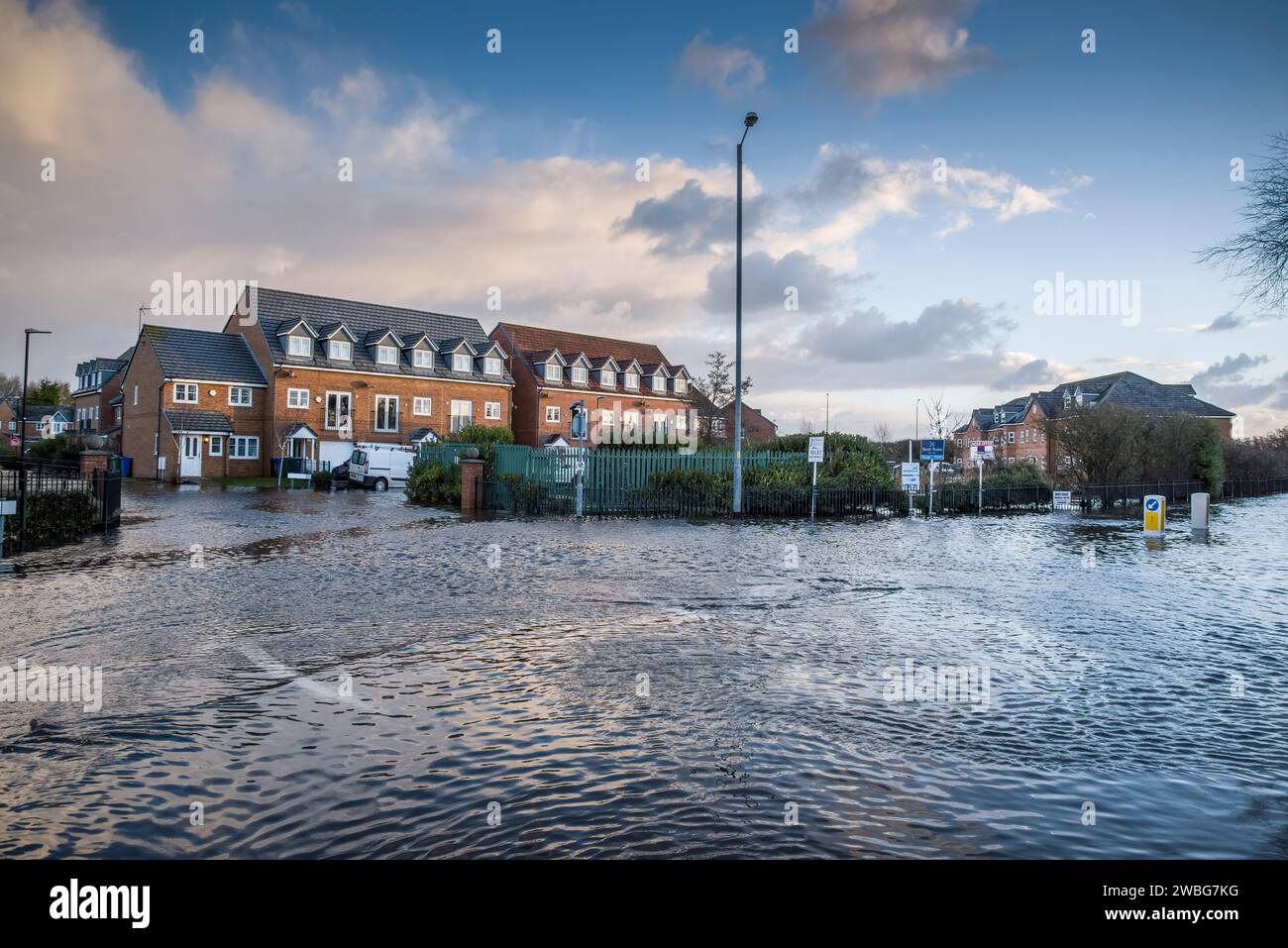 Inondazioni locali, cleveleys, lancashire, inghilterra, Regno Unito Foto Stock
