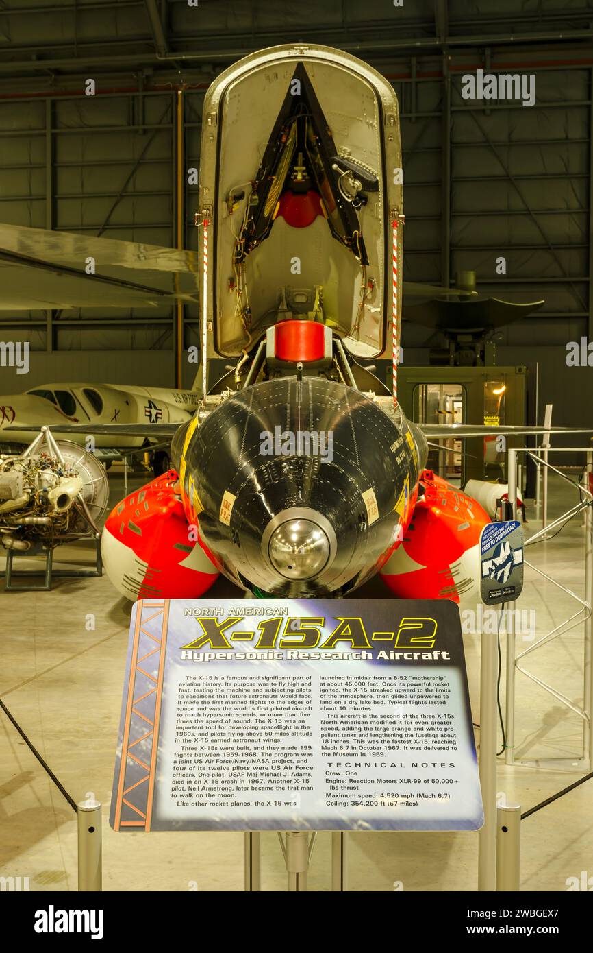 North American X-15A-2 Hypersonic Research Aircraft. Museo nazionale dell'aeronautica degli Stati Uniti, Dayton, Ohio, USA. Foto Stock