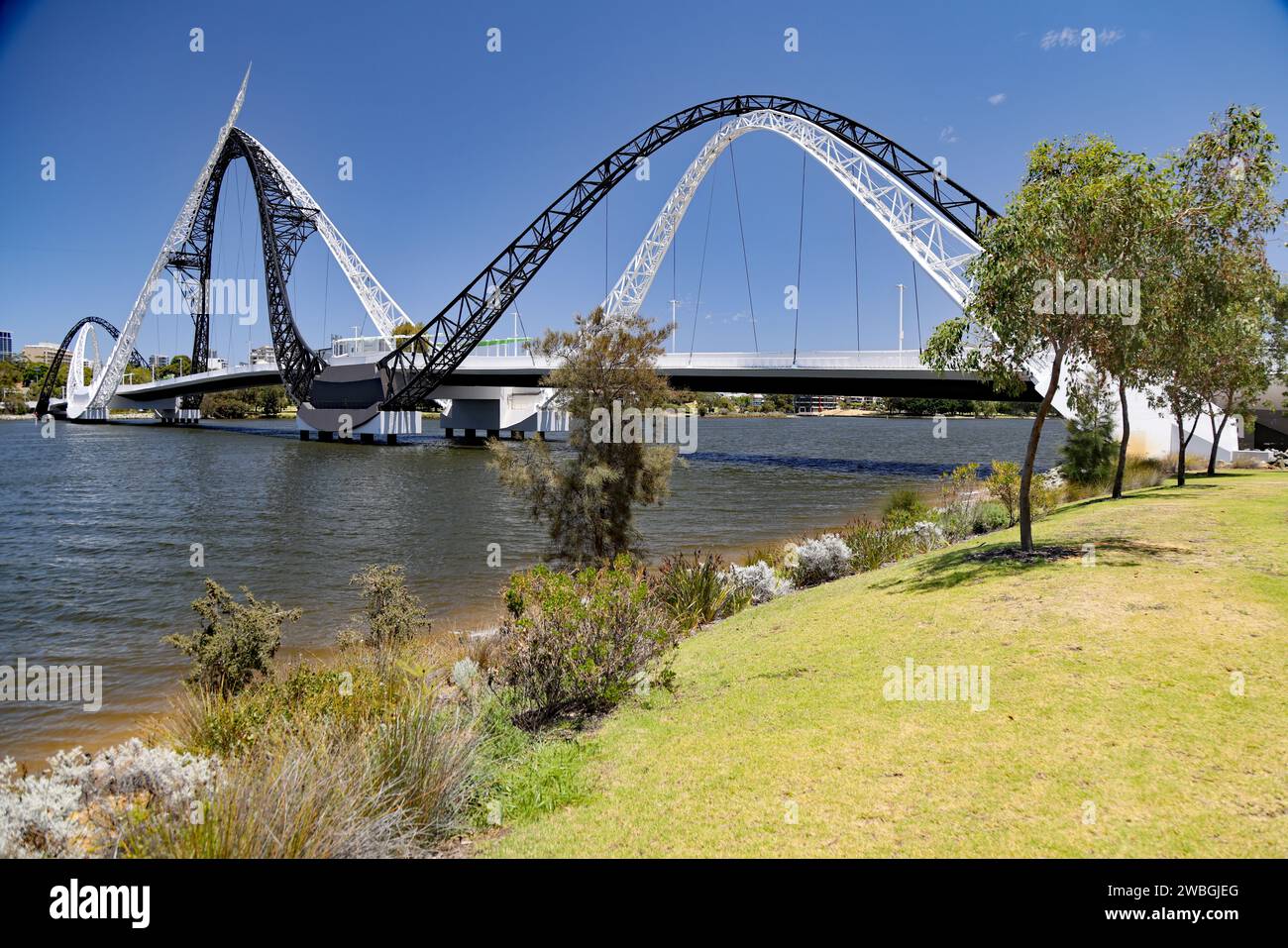 Matagarup Bridge, Perth Est, Australia Occidentale Foto Stock