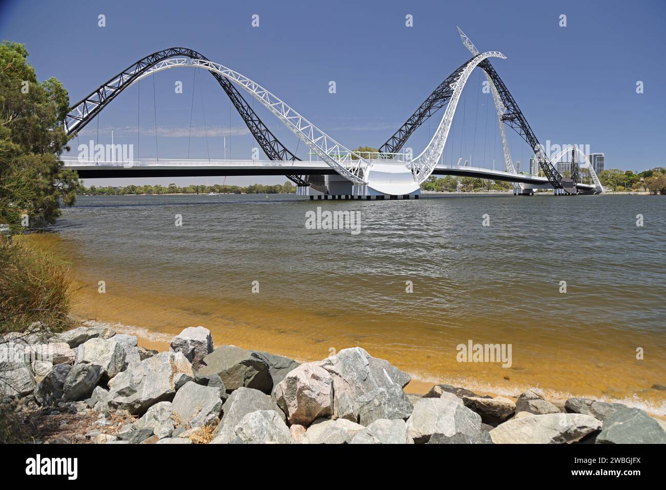 Matagarup Bridge, Perth Est, Australia Occidentale Foto Stock