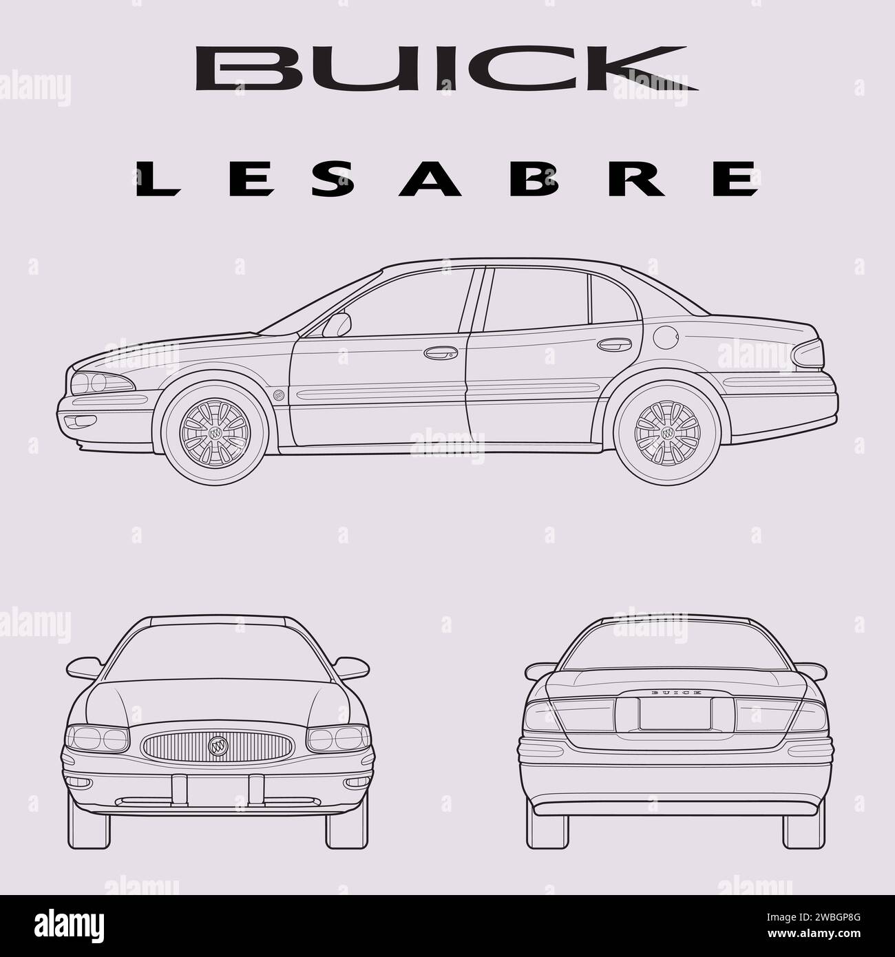 Modello di auto Buick Lesaber del 2005 Illustrazione Vettoriale