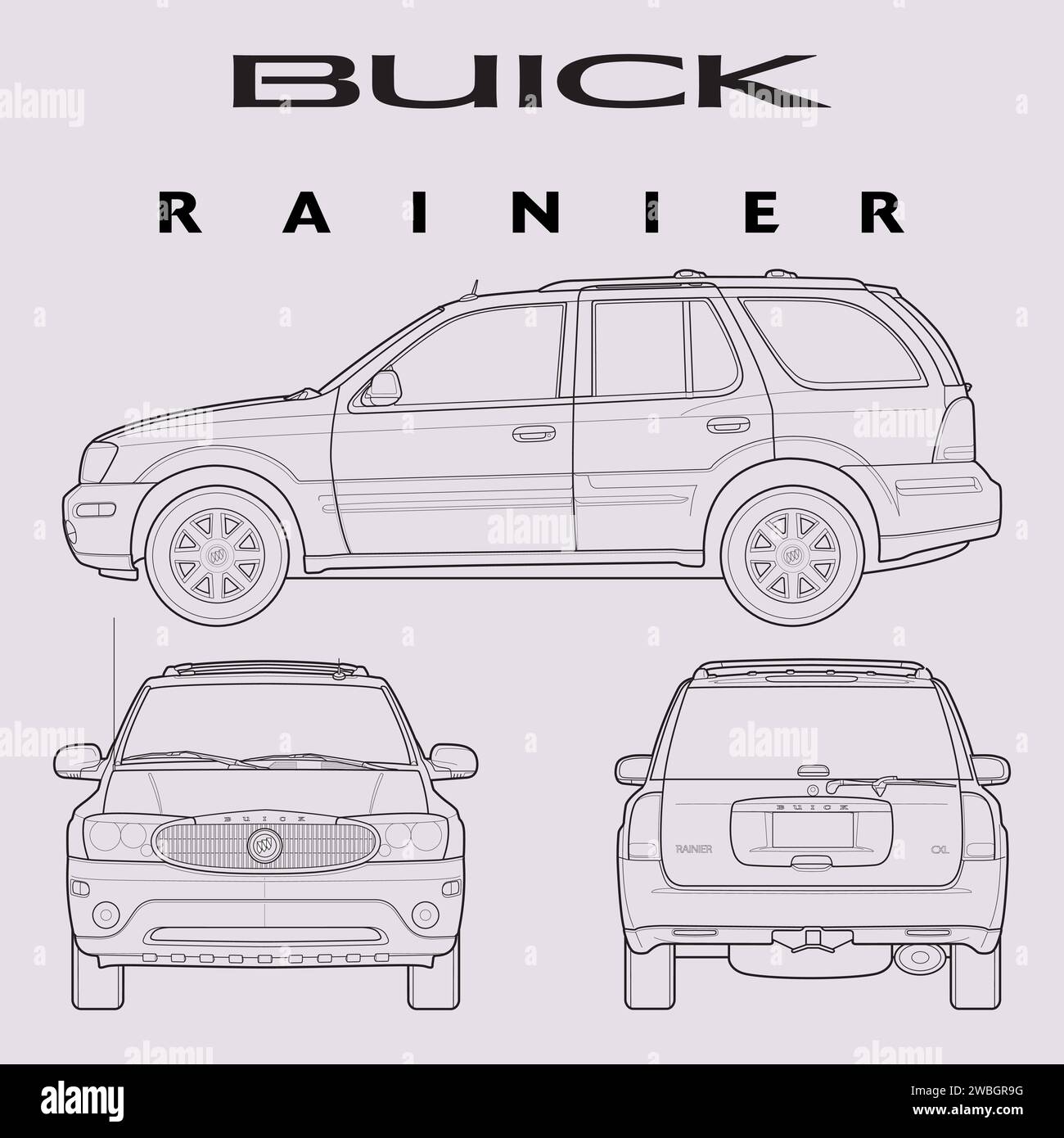 2005 Buick Rainier progetto automobilistico Illustrazione Vettoriale