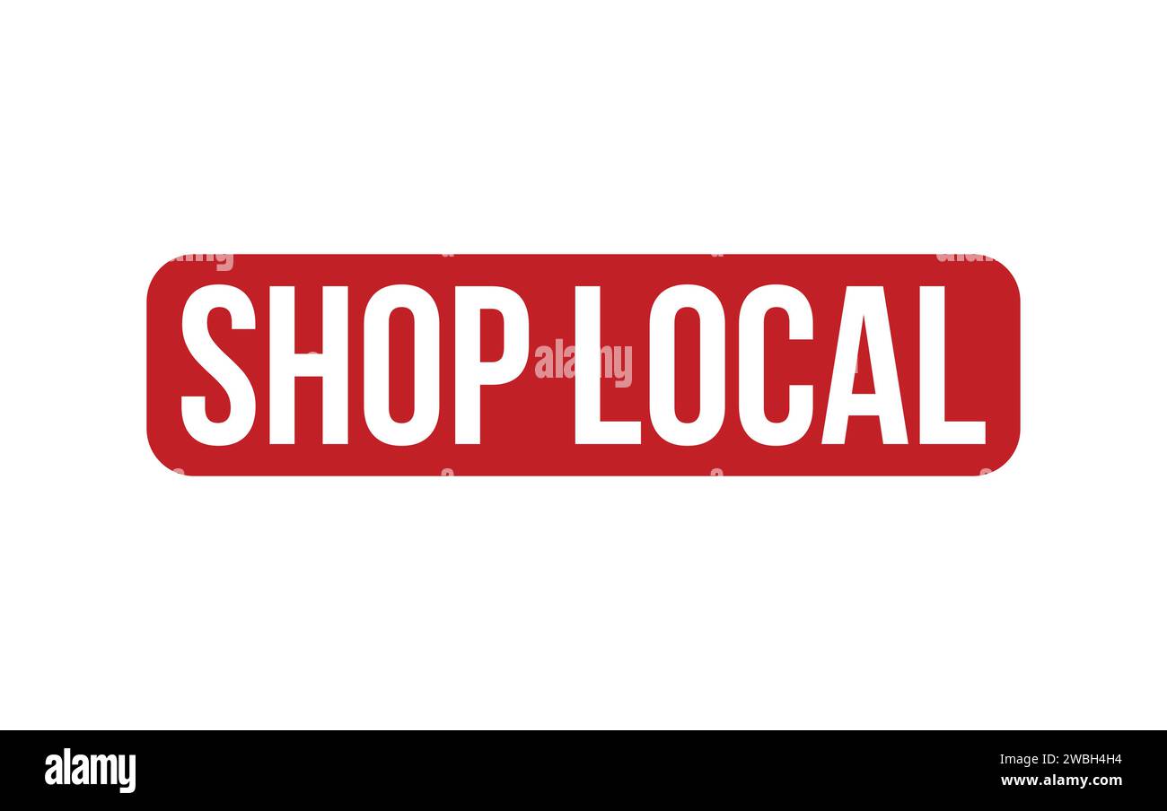Acquista francobollo locale. Red Shop Local Rubber grunge Stamp Illustrazione Vettoriale