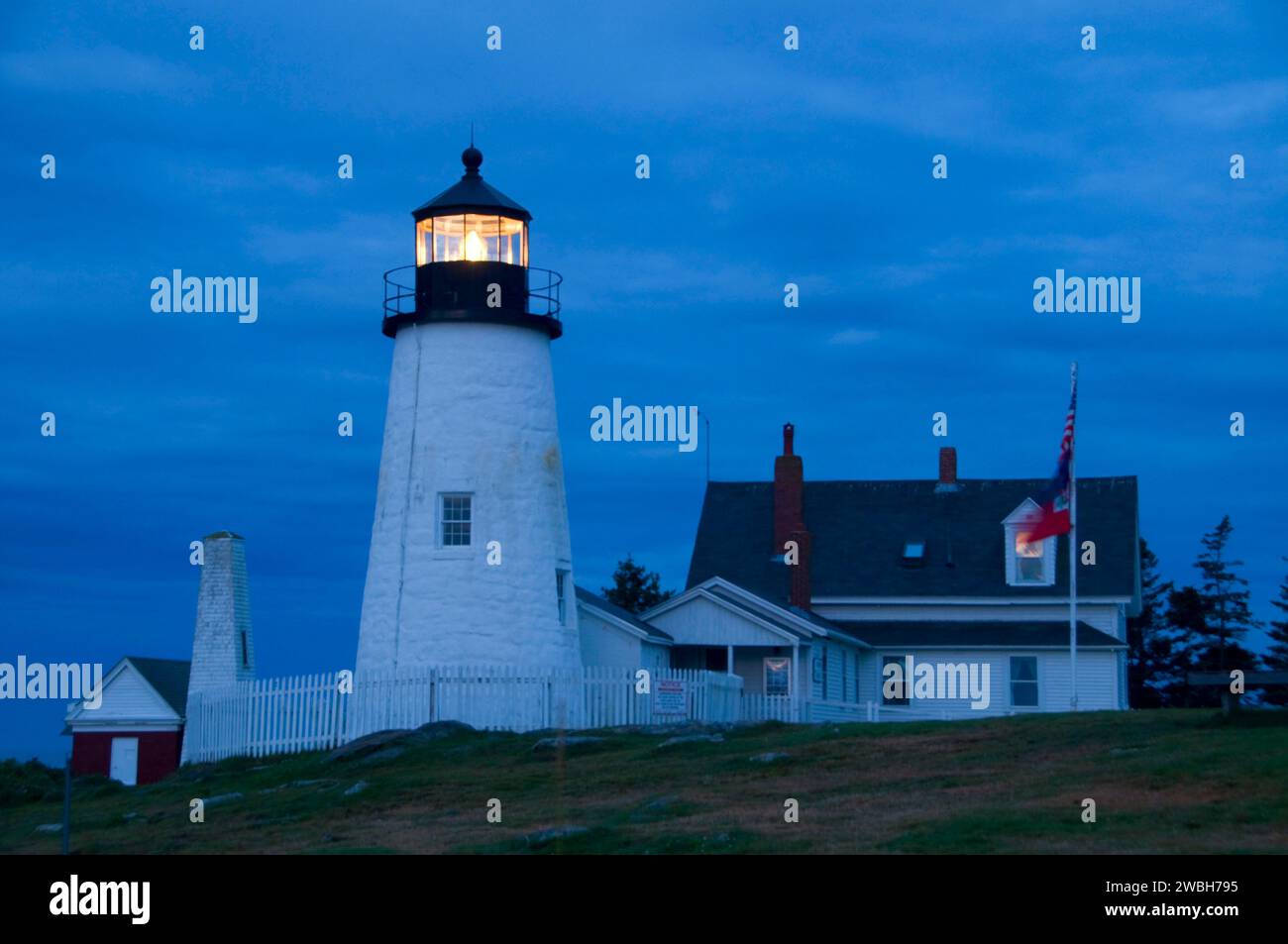 Pemaquid Point Lighthouse, Pemaquid Point Lighthouse Park, Maine Foto Stock