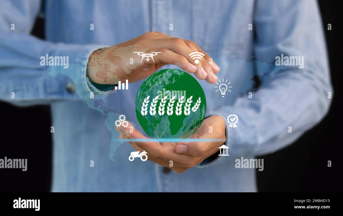 Tecnologia agricola e nuovi concetti di agroalimentare Foto Stock