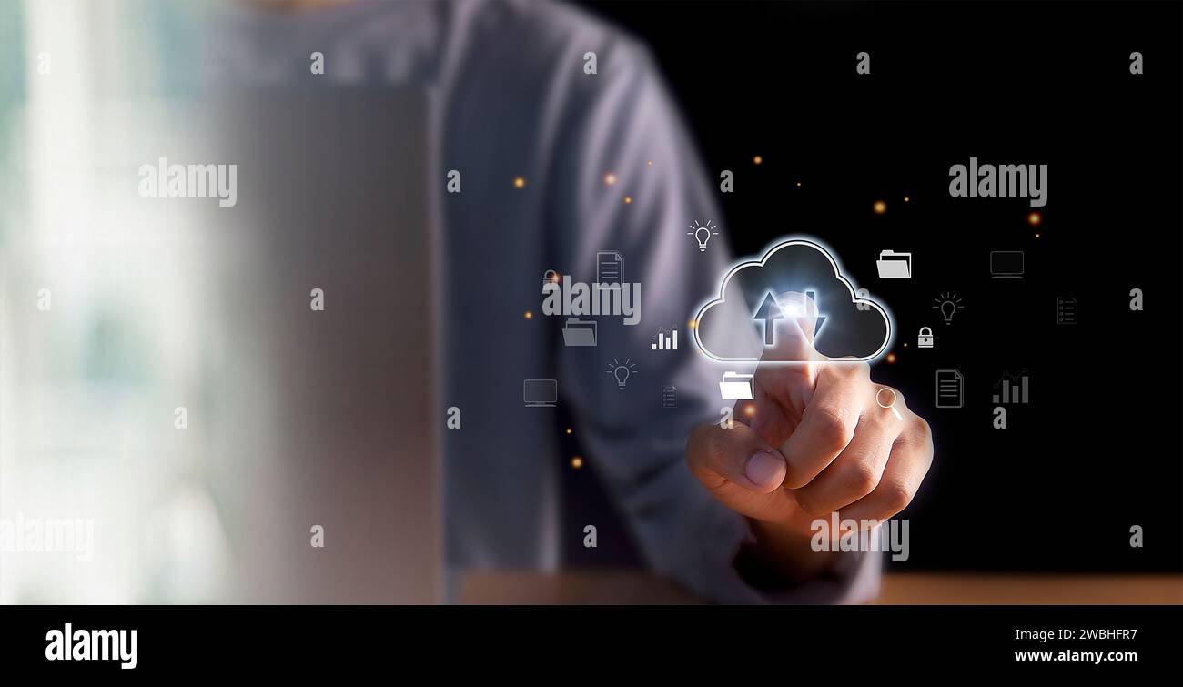 Gestione dei documenti organizzazione delle informazioni di organizzazione visualizzazione dei documenti gestione dei record efficiente software di informazioni sui file di documenti online Foto Stock