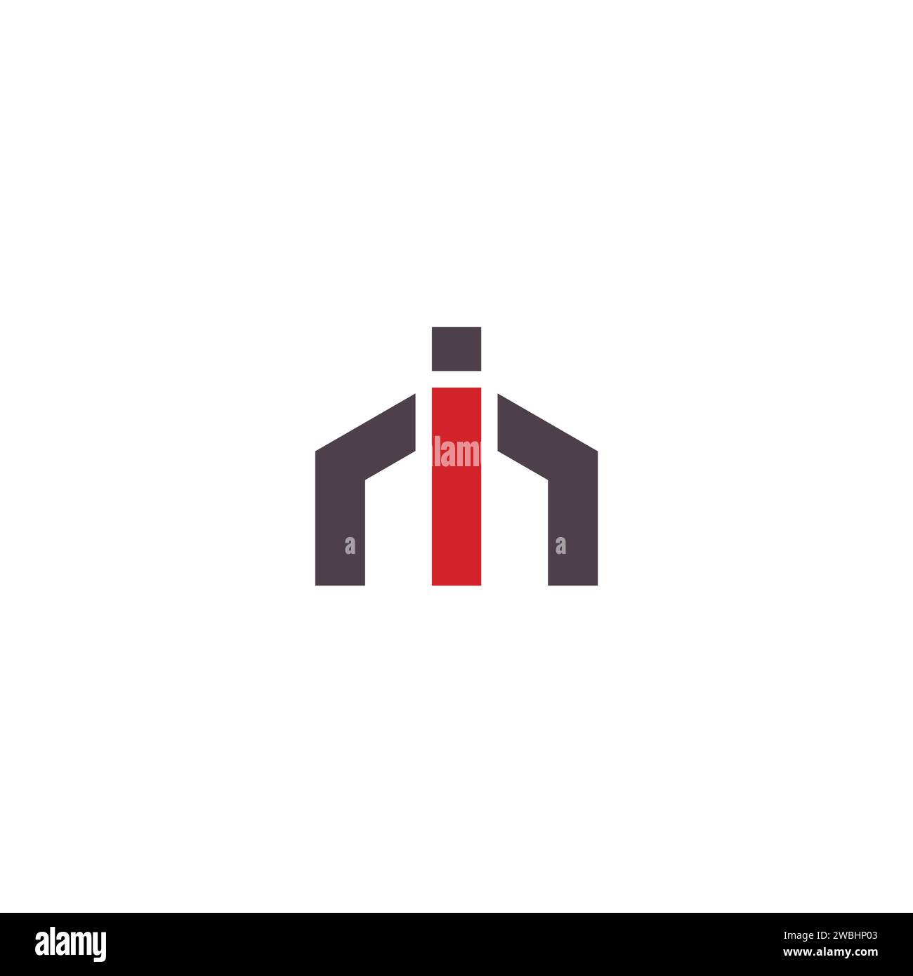 Logo MI Design semplice e robusto. Logo Letter mi Illustrazione Vettoriale