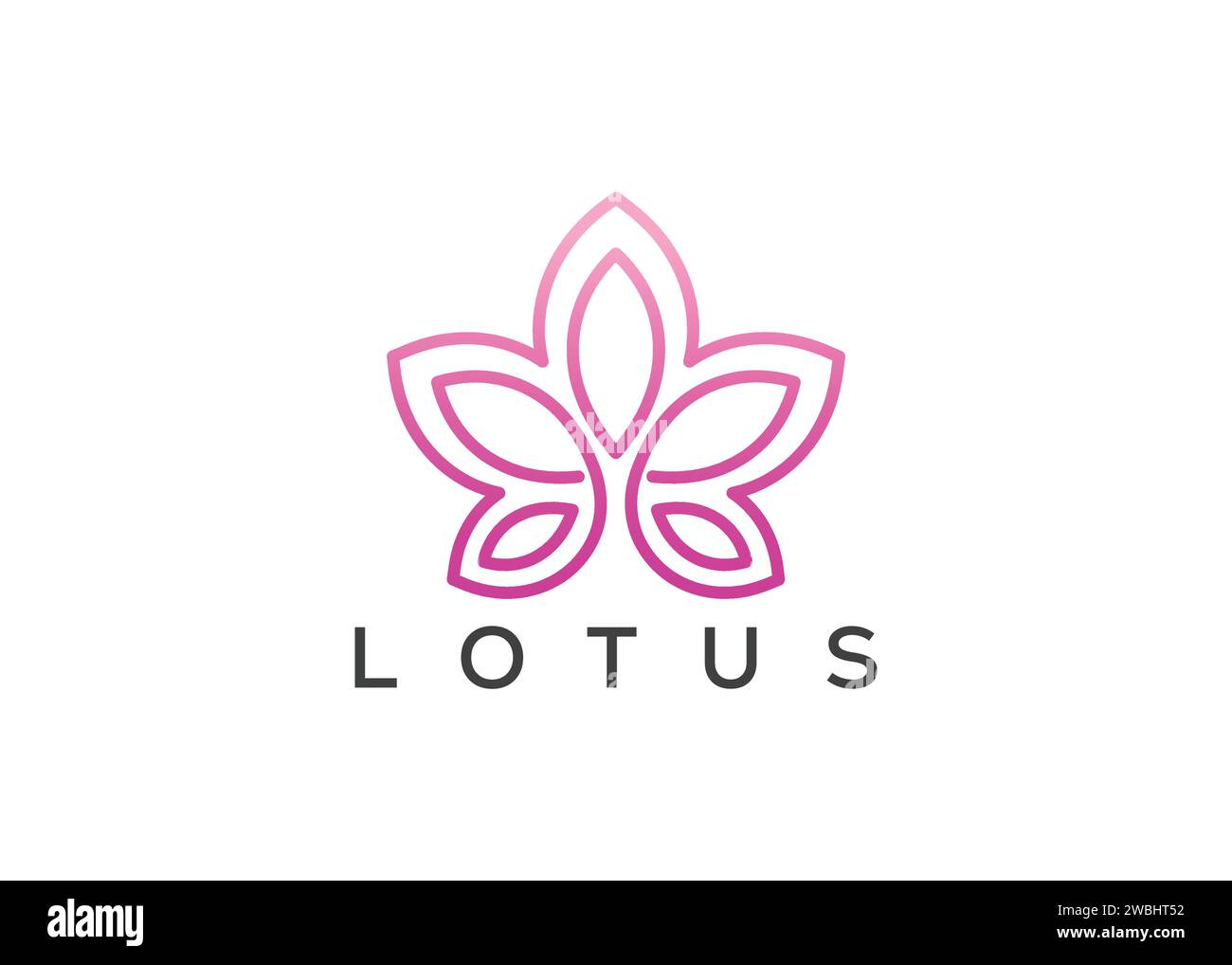 Logo vettoriale con fiore di loto Illustrazione Vettoriale