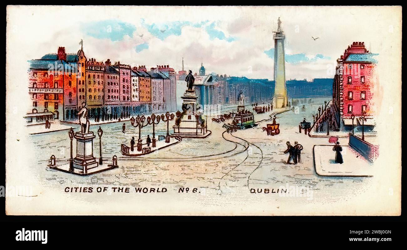 Dublino, 1900 - illustrazione della carta di sigaretta d'epoca Foto Stock
