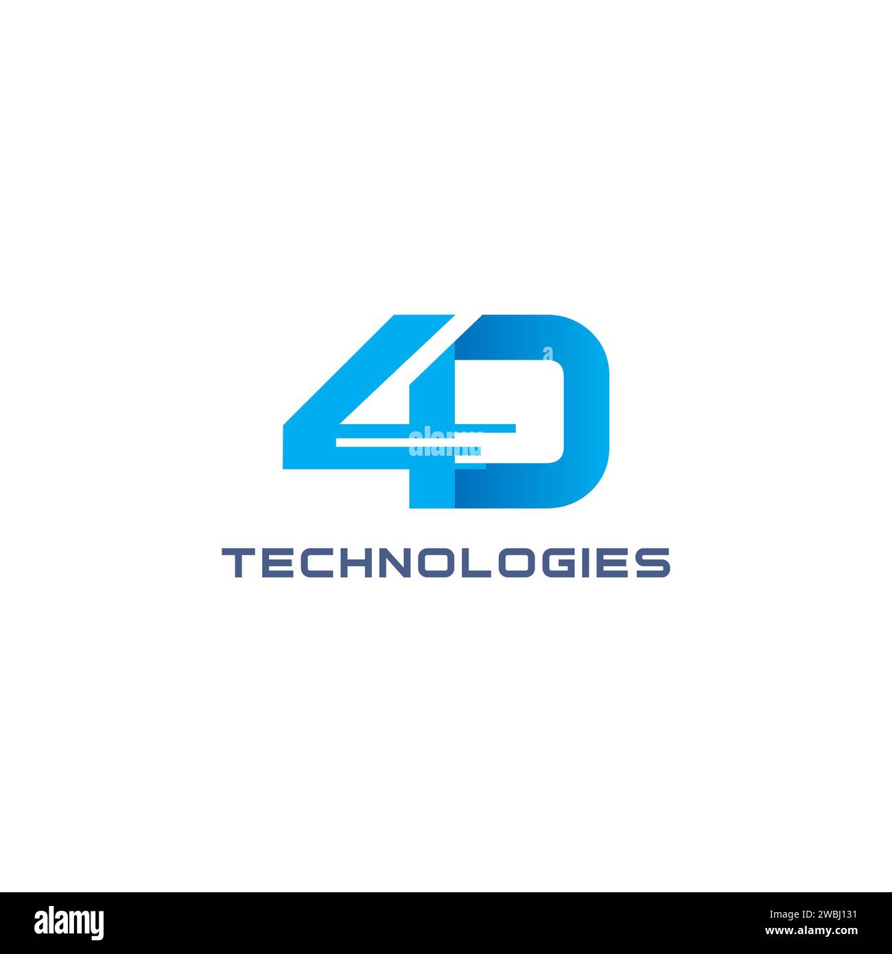 Tecnologia con logo 4D. Icona 4D. Illustrazione Vettoriale