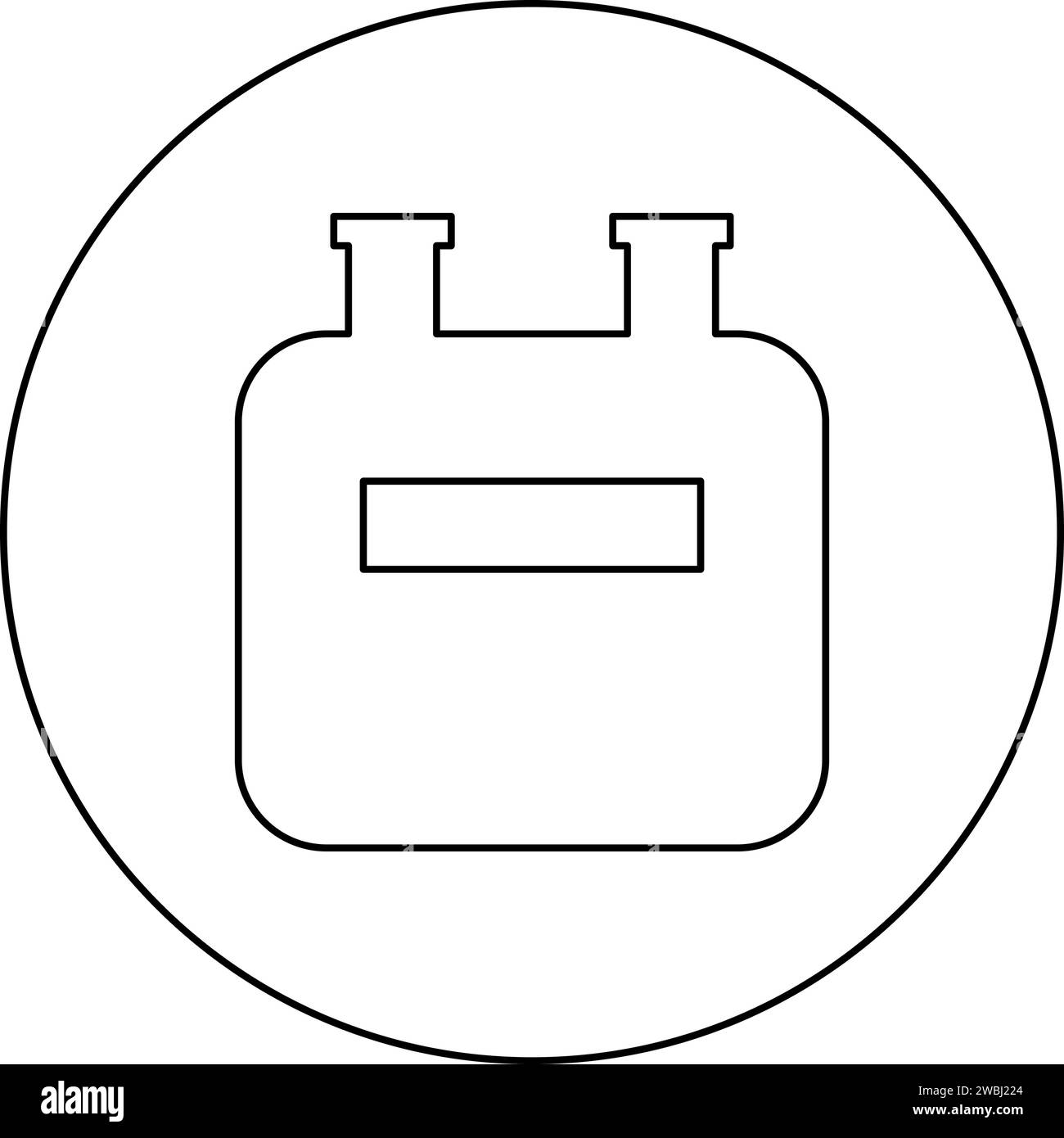 Icona account contatore gas in cerchio rotondo colore nero illustrazione vettoriale immagine contorno linea contorno linea sottile semplice Illustrazione Vettoriale