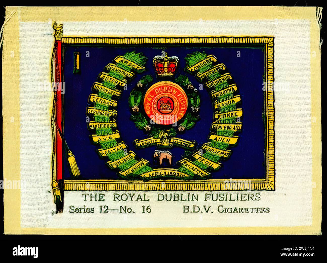 Royal Dublin Fusiliers - illustrazione della seta di sigaretta d'epoca Foto Stock
