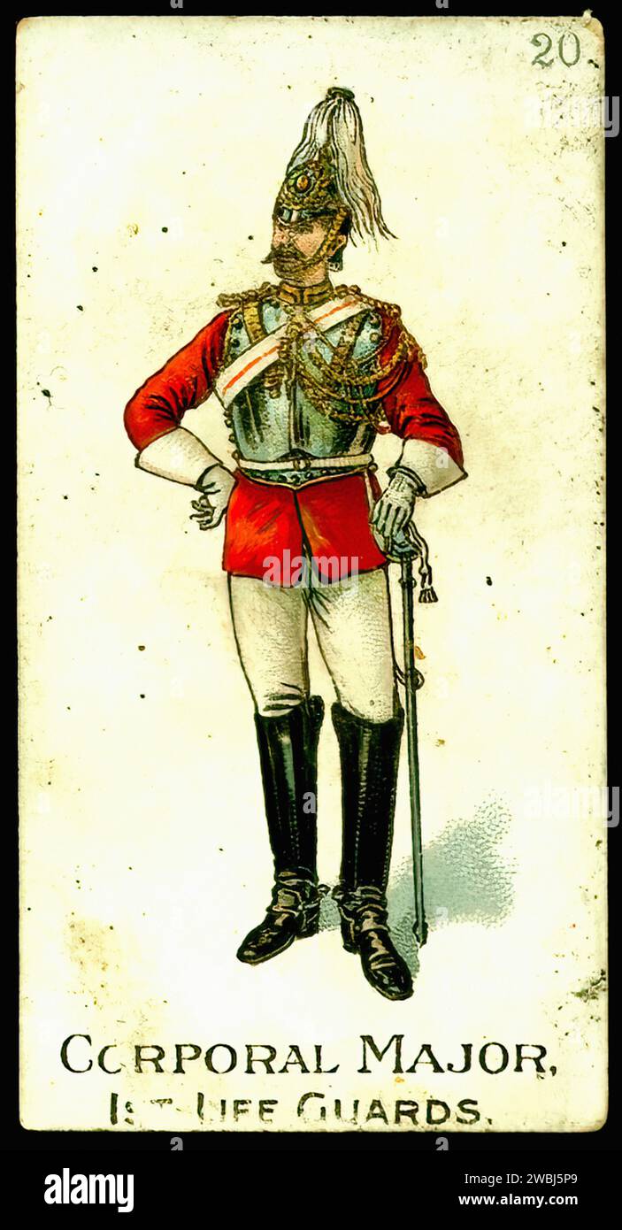 Corporal-Major, 1st Life Guards - illustrazione di carte di sigaretta d'epoca Foto Stock