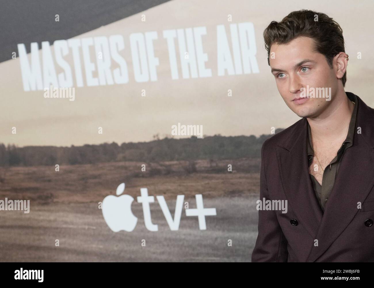 Los Angeles, USA. 10 dicembre 2023. Rafferty Law arriva al MASTERS OF THE AIR World Premiere di Apple TV tenutosi al Regency Village Theatre di Westwood, CALIFORNIA, mercoledì 10 gennaio 2024. (Foto di Sthanlee B. Mirador/Sipa USA) credito: SIPA USA/Alamy Live News Foto Stock