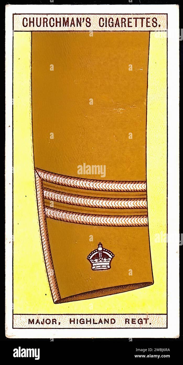 Major, Highland Regiment - illustrazione della carta di sigaretta d'epoca Foto Stock