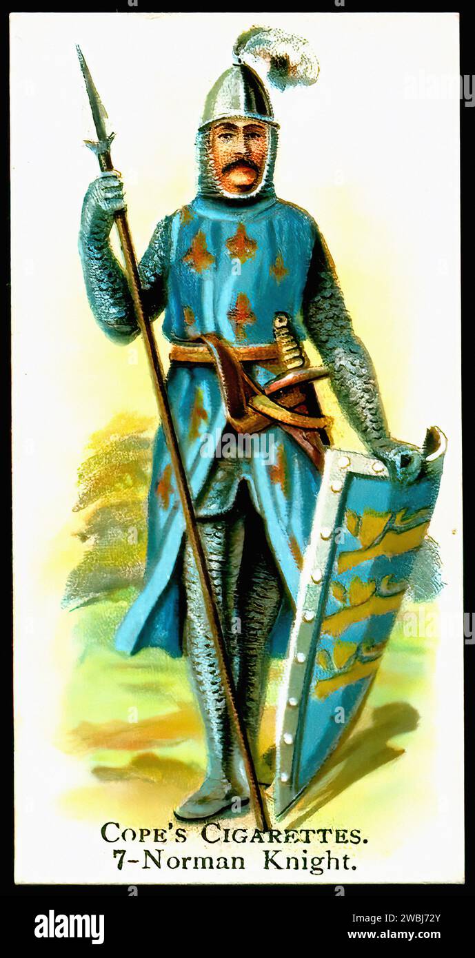 Norman Knight - illustrazione della carta di sigaretta d'epoca Foto Stock