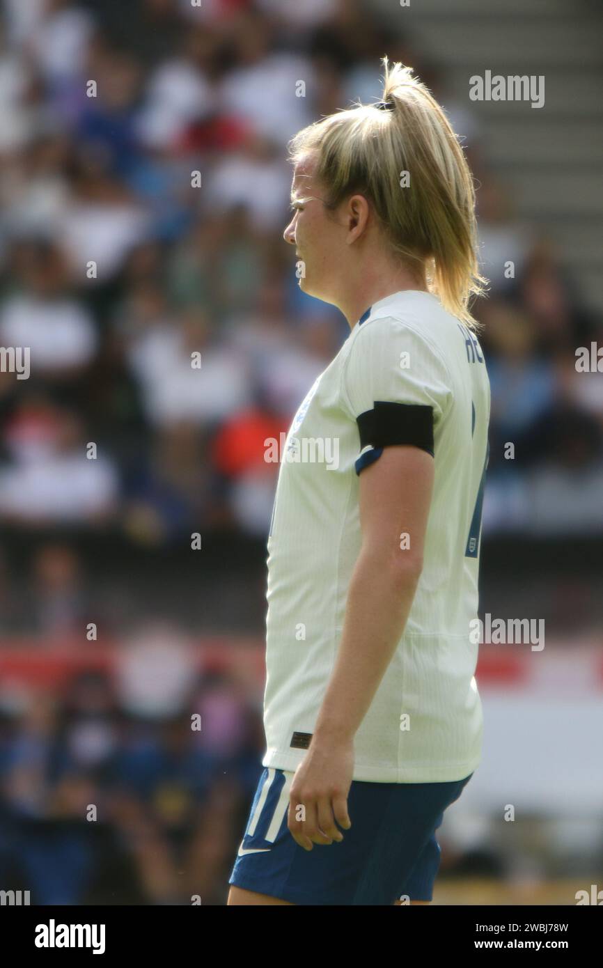 Lauren Hemp durante l'Inghilterra Lionesses squadra di calcio femminile contro Portogallo, allo Stadio MK, Milton Keynes, 1 luglio 2023 Foto Stock