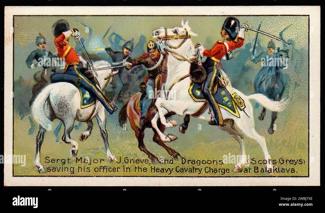 Sergente maggiore Grieve VC - illustrazione della carta di sigaretta d'epoca Foto Stock