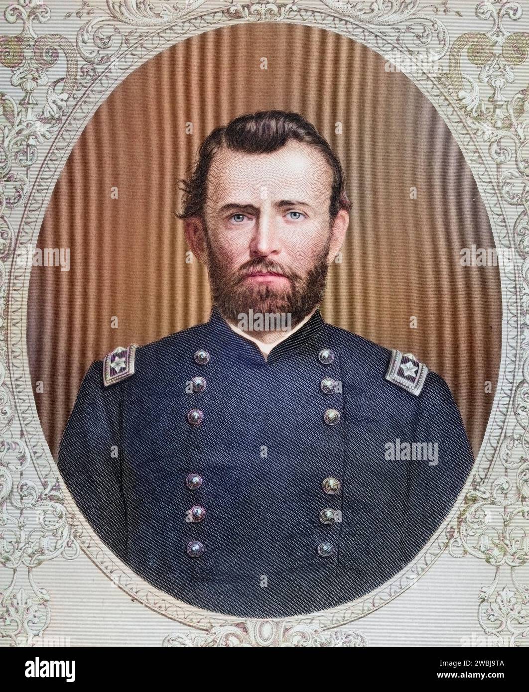 Ulysses S. Grant (geboren 27. Aprile 1822 a Point Pleasant, Ohio als Hiram Ulysses Grant, verstorben 23. Juli 1885 a Wilton, New York) War ein US-amerikanischer General und Politiker. Er War Oberbefehlshaber des US-Heeres im Sezessionskrieg und von 1869 bis 1877 der 18. Präsident der Vereinigten Staaten von Amerika. Nach einem foto von Matthew Brady (1824-1896), Historisch, digital restaurierte Reproduktion von einer Vorlage aus dem 19. Jahrhundert, data record non indicata Foto Stock