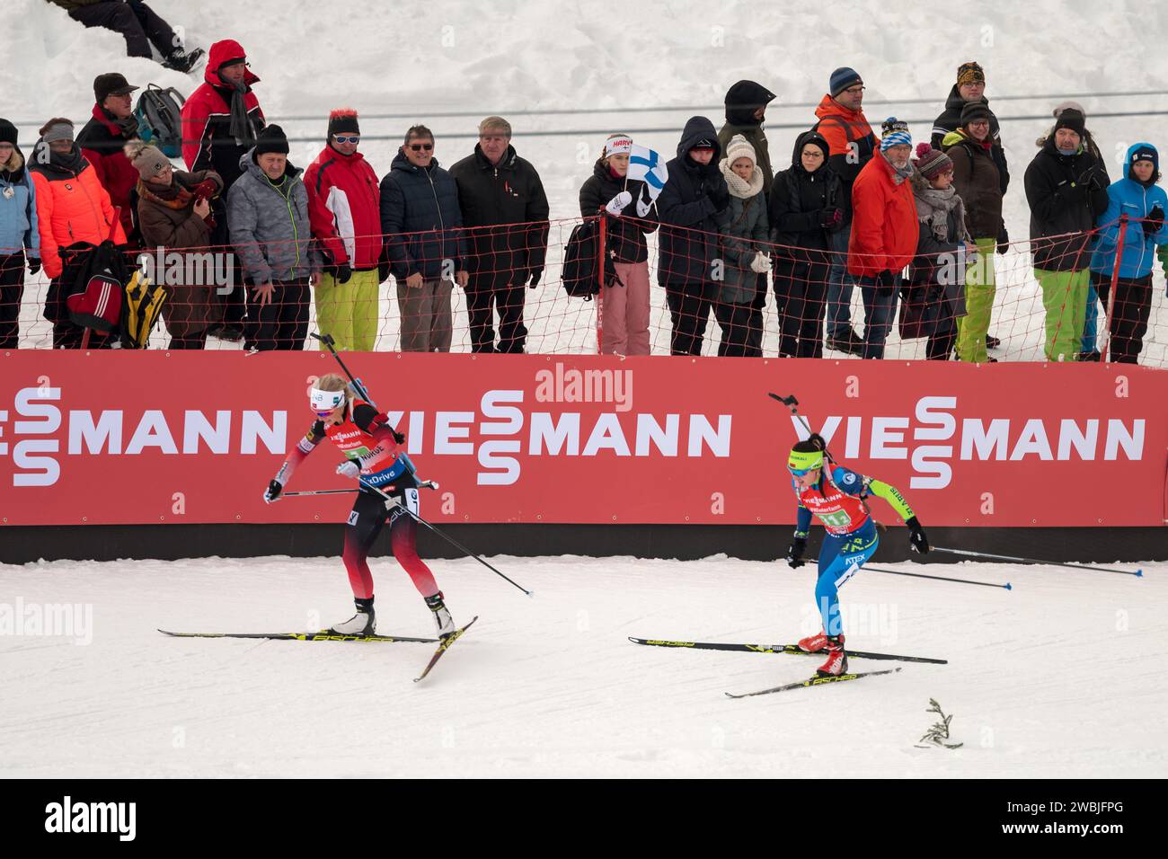 Biathlon allgemein Biathlon Welt Cup 4 x 6 KM Staffel der Frauen a Hochfilzen, AM 16.12.2018 Foto Stock