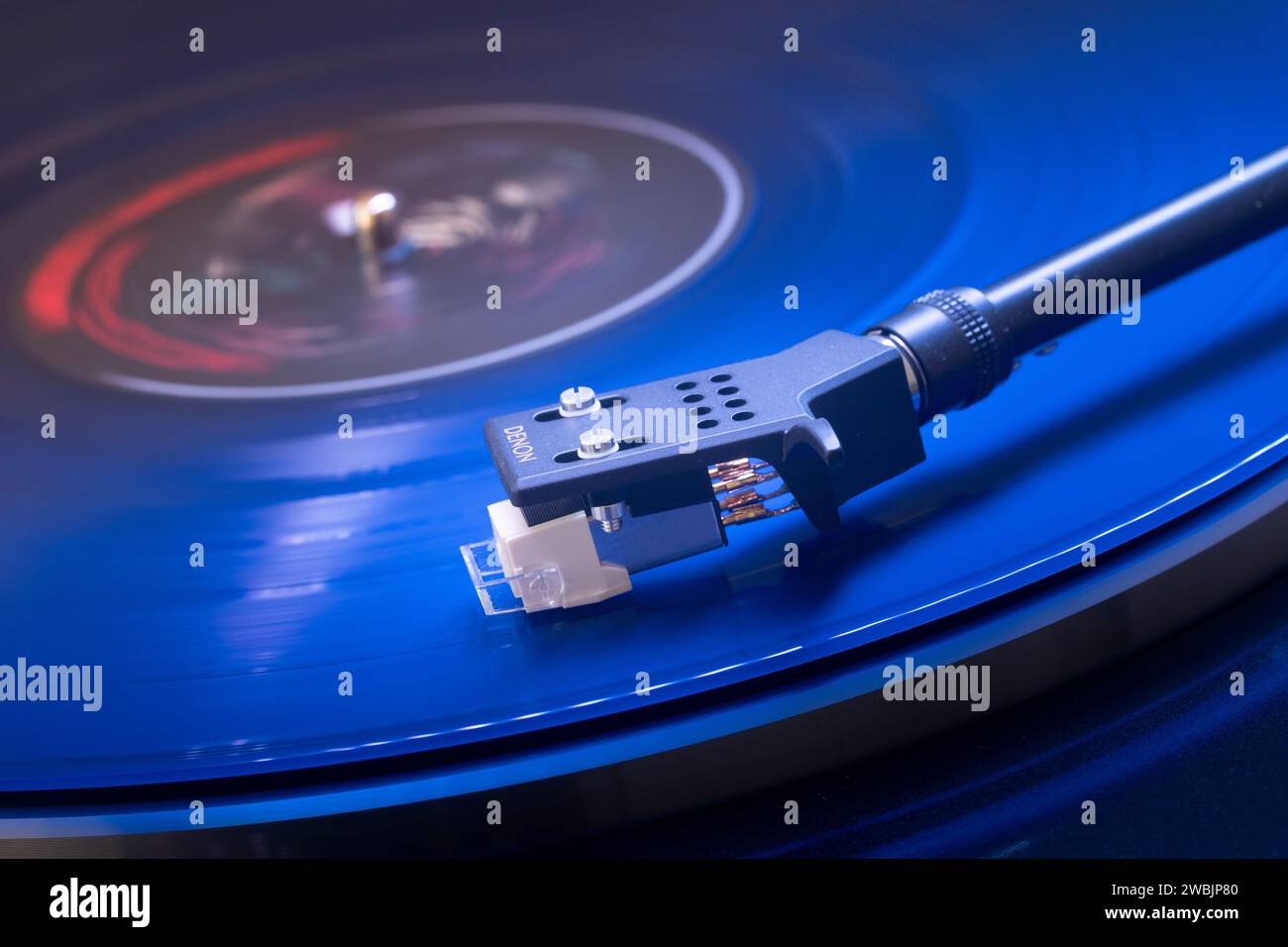 Registra con una registrazione blu a lunga riproduzione Foto Stock